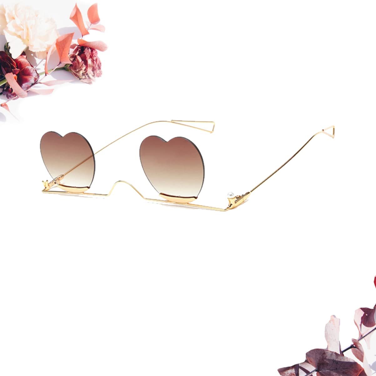 Сонцезахисні окуляри PACKOVE Метал Серце Кава Ретро стиль, фото №5