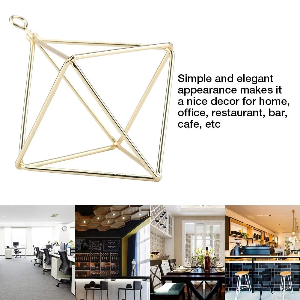 Держатель для воздушных растений Garosa Геометрический Железная проволока 6 x 6 x 9 см Золотой, фото №2