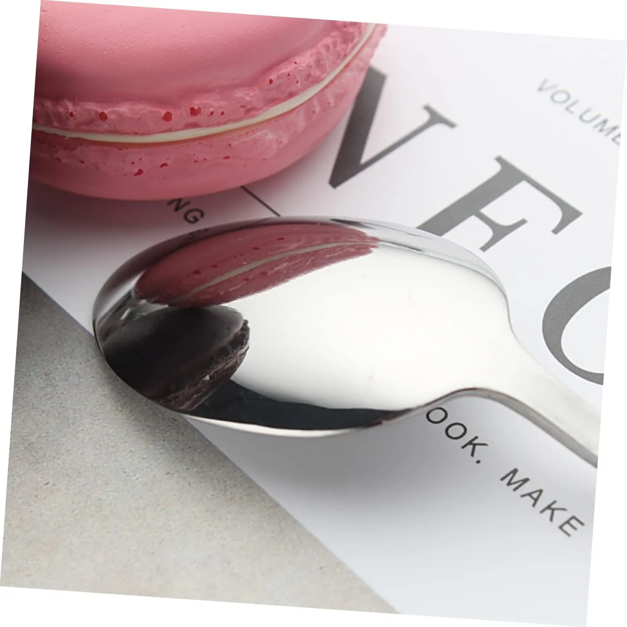 Ложка десертна HEMOTON Набір 4 шт. Нержавіюча сталь кругла для змішування кухонна для кави металева, фото №7