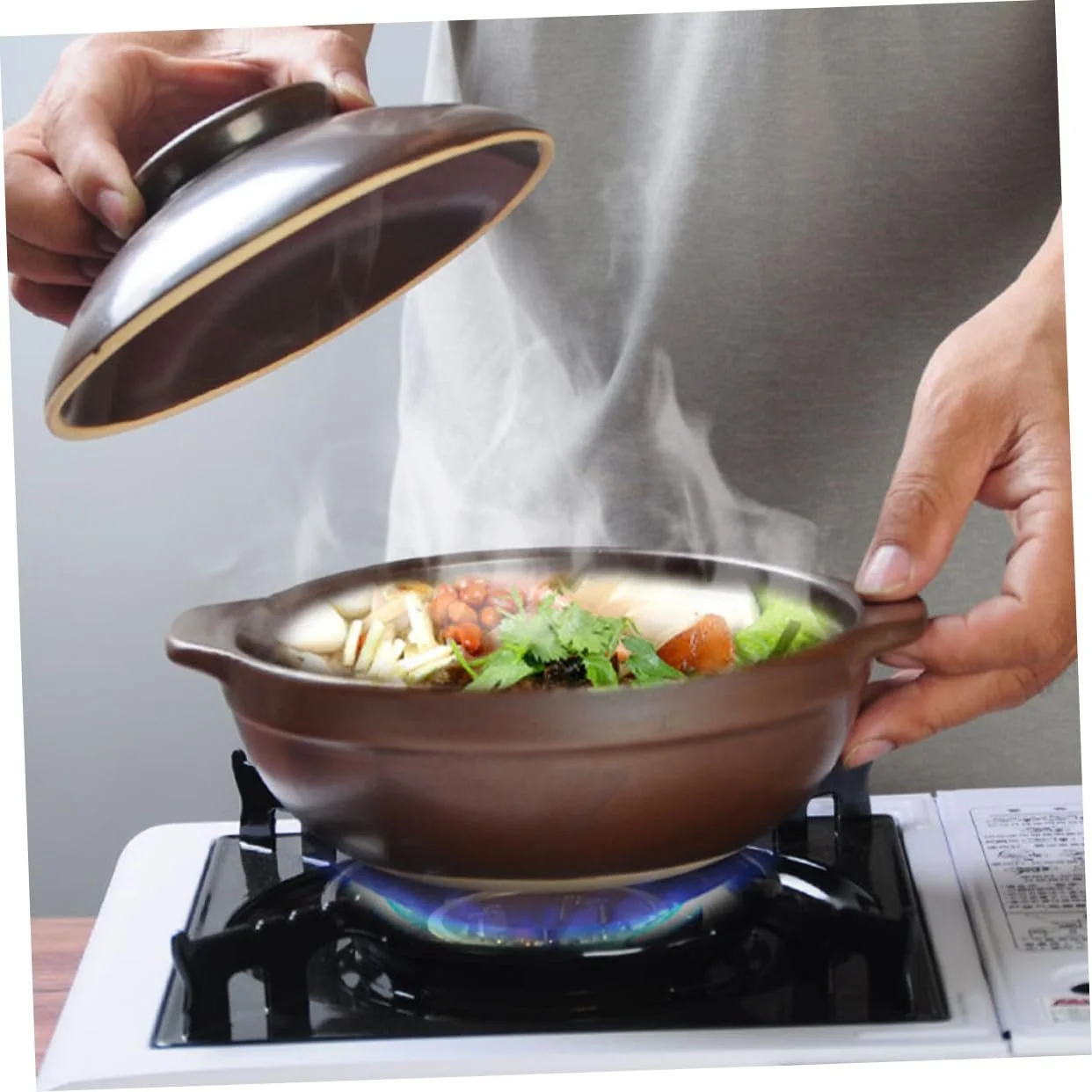 Кастрюля TOPBATHY керамическая термостойкая с крышкой двойные ручки антипригарная, фото №7