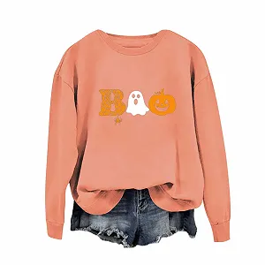 Женский свитшот Тыква Boo Halloween Костюм с длинными рукавами synthetic.ua - Фото 1