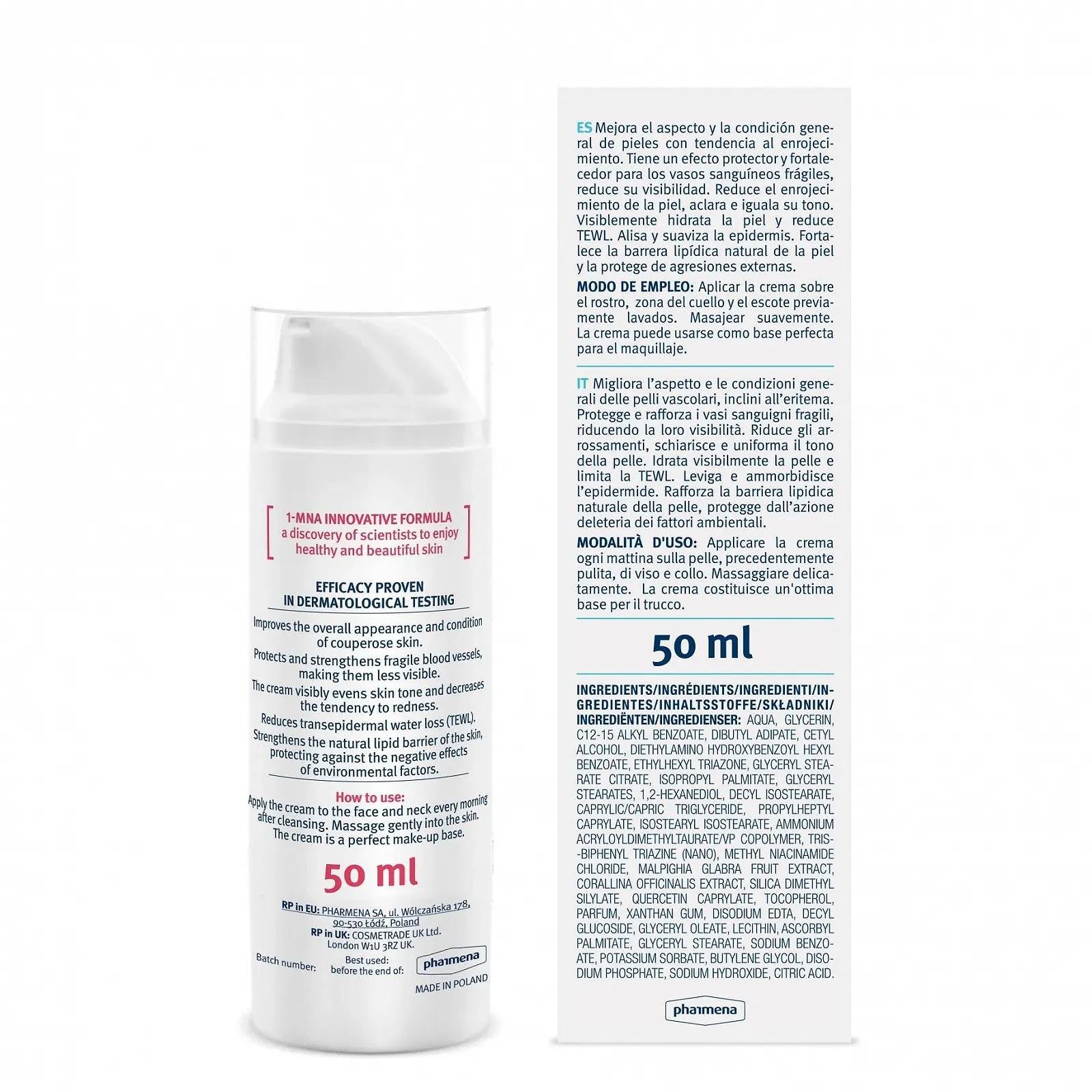 Денний крем Rosacea Anti-Redness Intensive для шкіри схильної до еритеми та еритрозу з фільтрами UVA та UVB, молекулою 1-MNA, екстрактом червоних водоростей коралового моху та ацеролою, фото №2 Денний крем Rosacea Anti-Redness Intensive для шкіри схильної до еритеми та еритрозу з фільтрами UVA та UVB, молекулою 1-MNA, екстрактом червоних водоростей коралового моху та ацеролою, фото №2