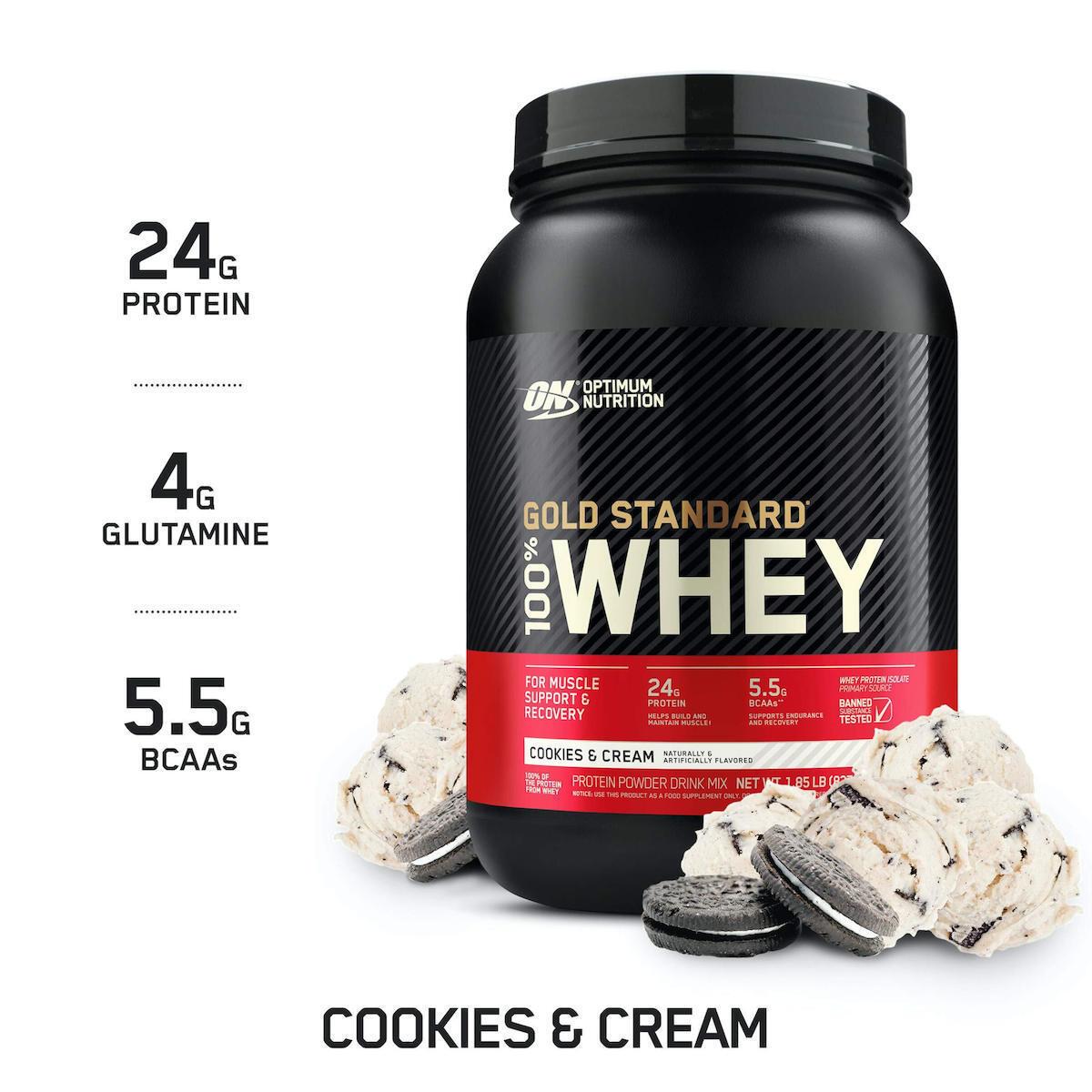 Протеин Optimum Nutrition Gold Standard 100 Whey 908 g Cookies Cream EU, фото №2