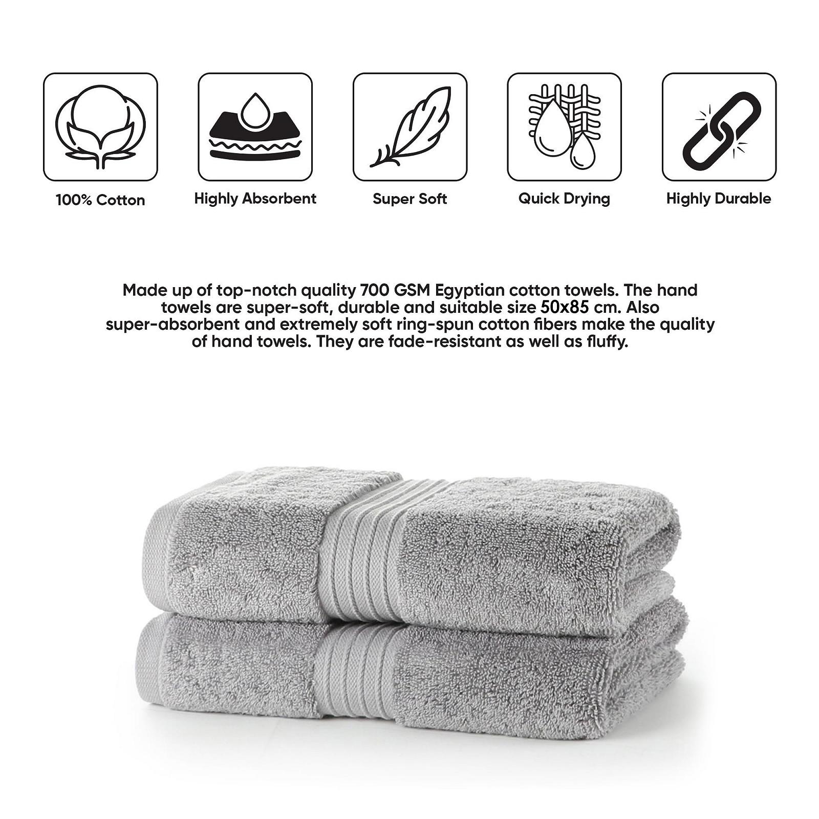 Набір рушників Luxury Hotel Quality 700GSM Egyptian Cotton 2 шт 50x85cm Grey, фото №4