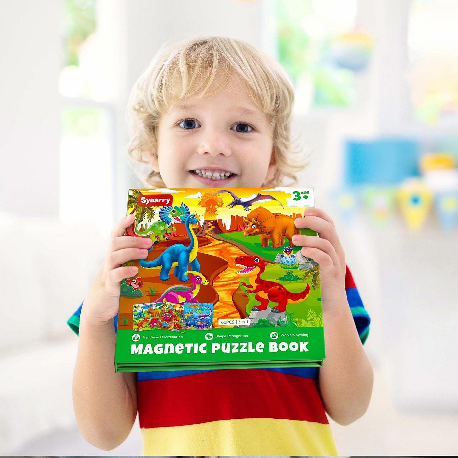 Магнітний пазл SYNARRY Dinosaurier 20 деталей, фото №2