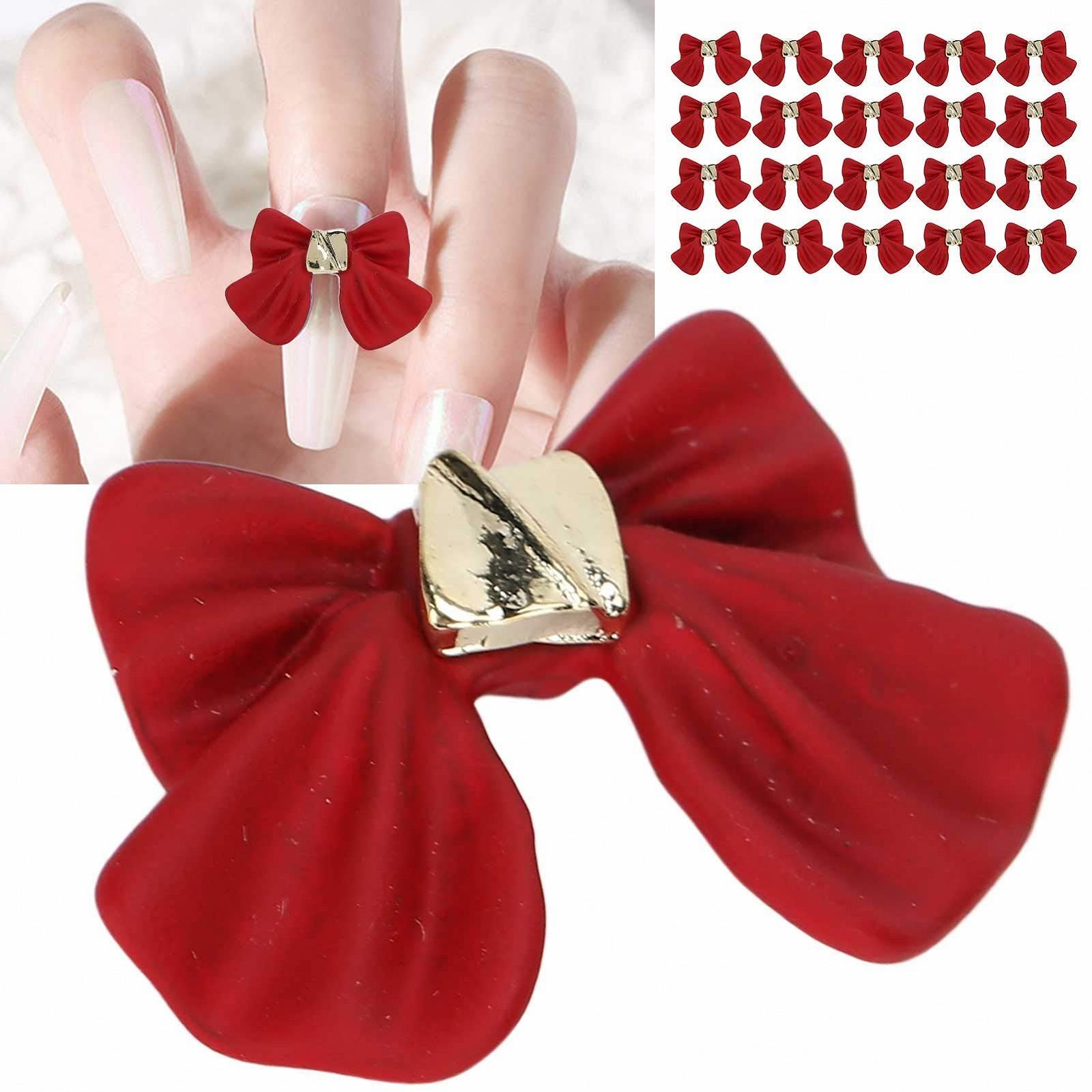 Набор бантиков для дизайна ногтей 20 шт., бантики для DIY украшений для ногтей, поделок, одежды, телефонов, ювелирных изделий, аксессуары для ногтей (Красный), фото №2 Набор бантиков для дизайна ногтей 20 шт., бантики для DIY украшений для ногтей, поделок, одежды, телефонов, ювелирных изделий, аксессуары для ногтей (Красный), фото №2