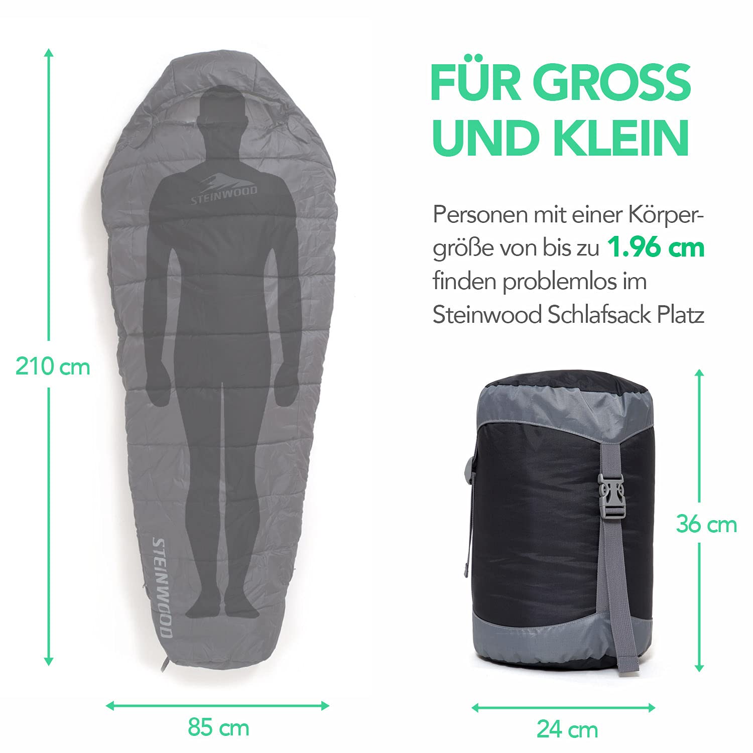 Спальний мішок Steinwood Premium можна поєднати, екстра широкий 3-4 сезони 210 см, фото №5