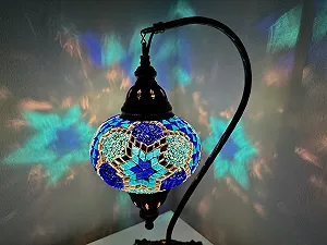 Настільна лампа Samarkand Lights Mosaic ручна робота мозаїчна східна синя зірка synthetic.ua - Фото 1