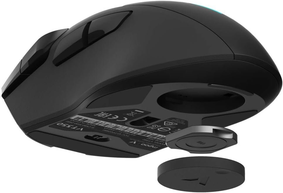 Ігрова бездротова миша Rapoo VPRO VT350 / USB / Радіоканал / PixArt PMW3325 / 5000 DPI / 11 кнопок / RGB підсвітка / Знімний кабель / Чорна, фото №5