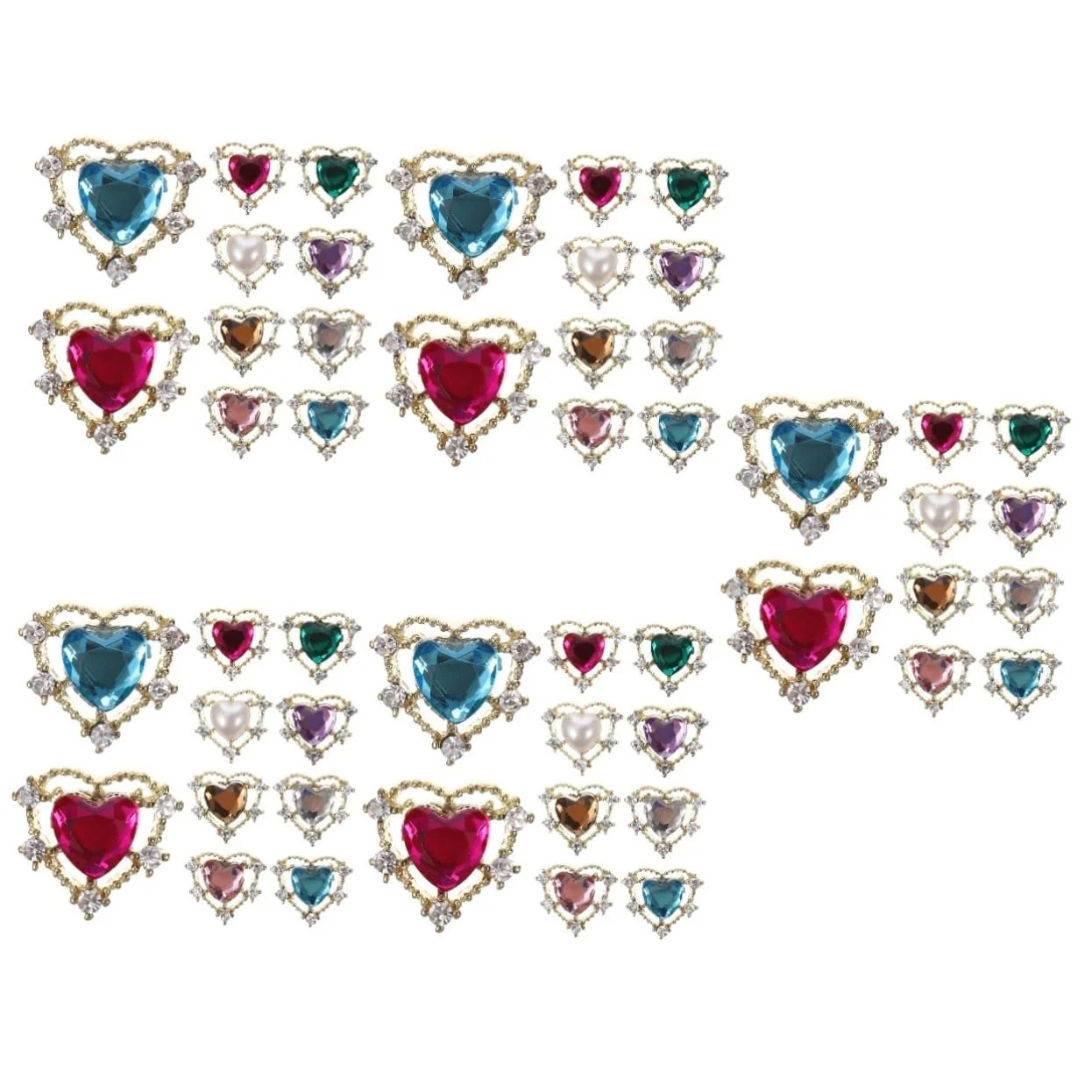 Прикраса для нігтів Серце FRCOLOR 50 шт. Різнокольорові прикраси для манікюру, фото №1