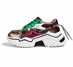 Жіночі Кросівки на платформі LUCKY STEP Різнокольорові Ретро Масивні Dad Shoes Модні Кольорові Блочні Кросівки для Повсякденного Використання та Ходьби - Фото 1