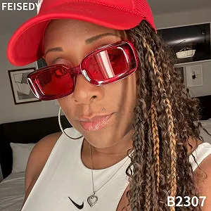 Солнцезащитные очки прямоугольные винтажные FEISEDY B2307 synthetic.ua - Фото 1