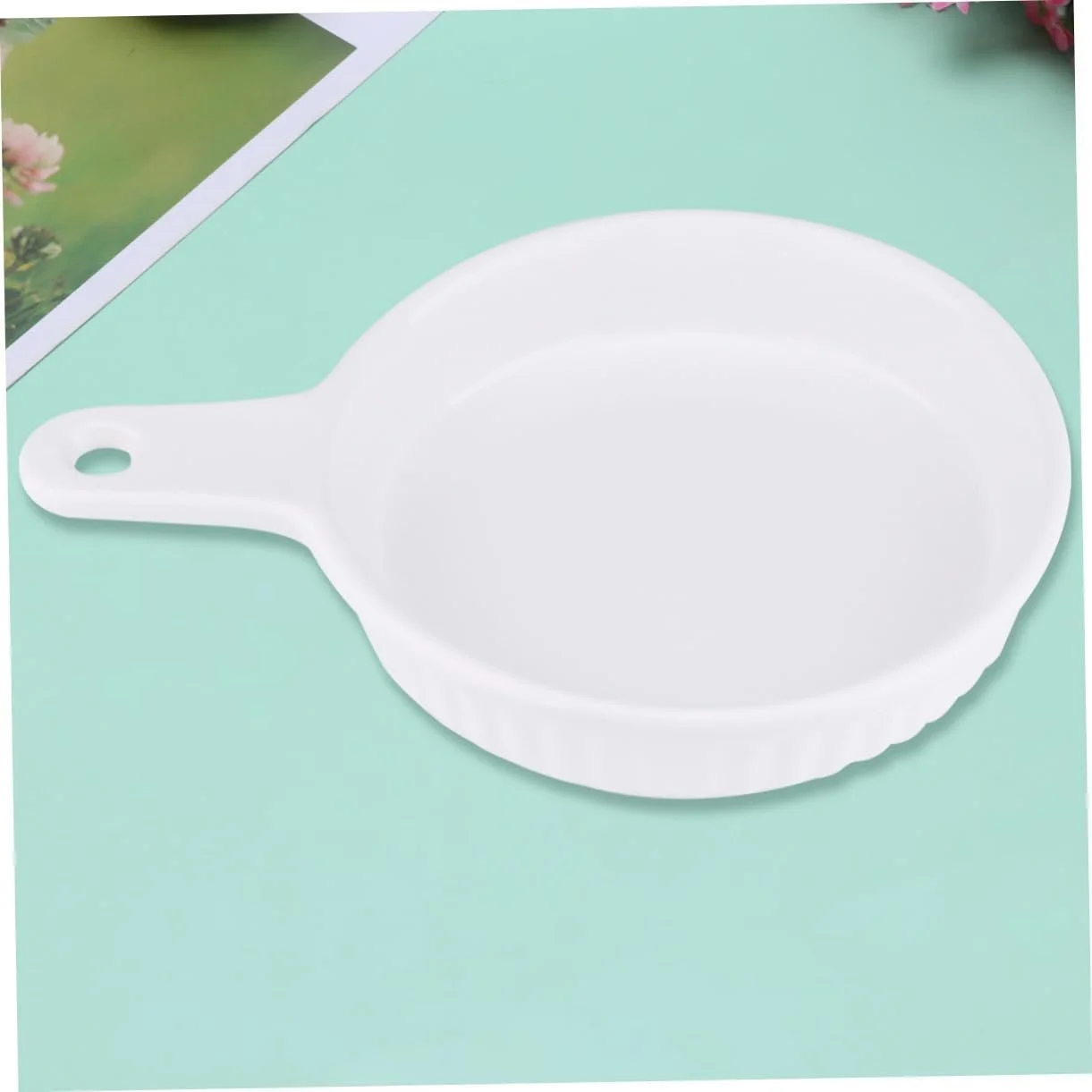 Форма для запікання Gatuida керамічна кругла з ручкою біла, фото №3