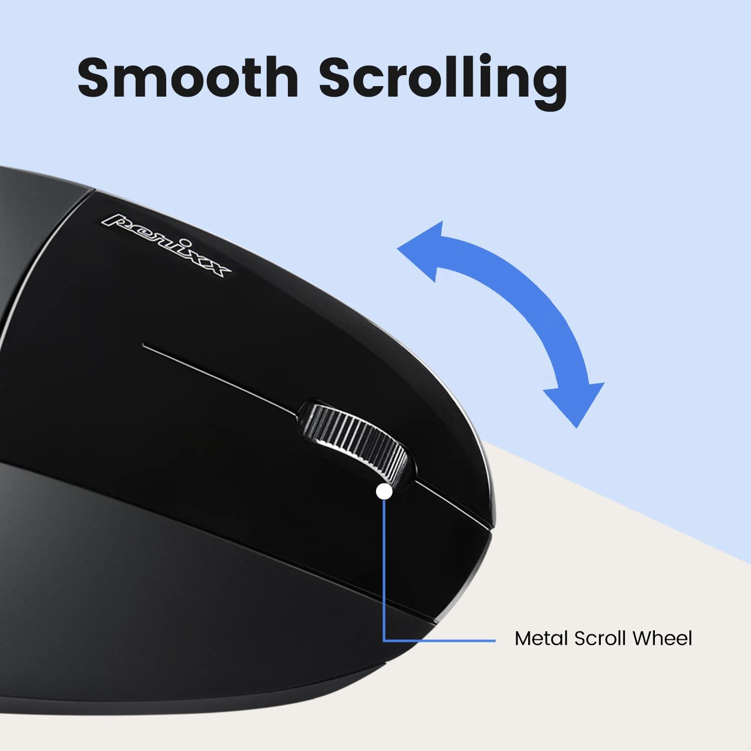 Миша Perixx PERIMICE-813B Вертикальна Bluetooth Бездротова 3-в-1 Multi-Device Чорний, фото №6