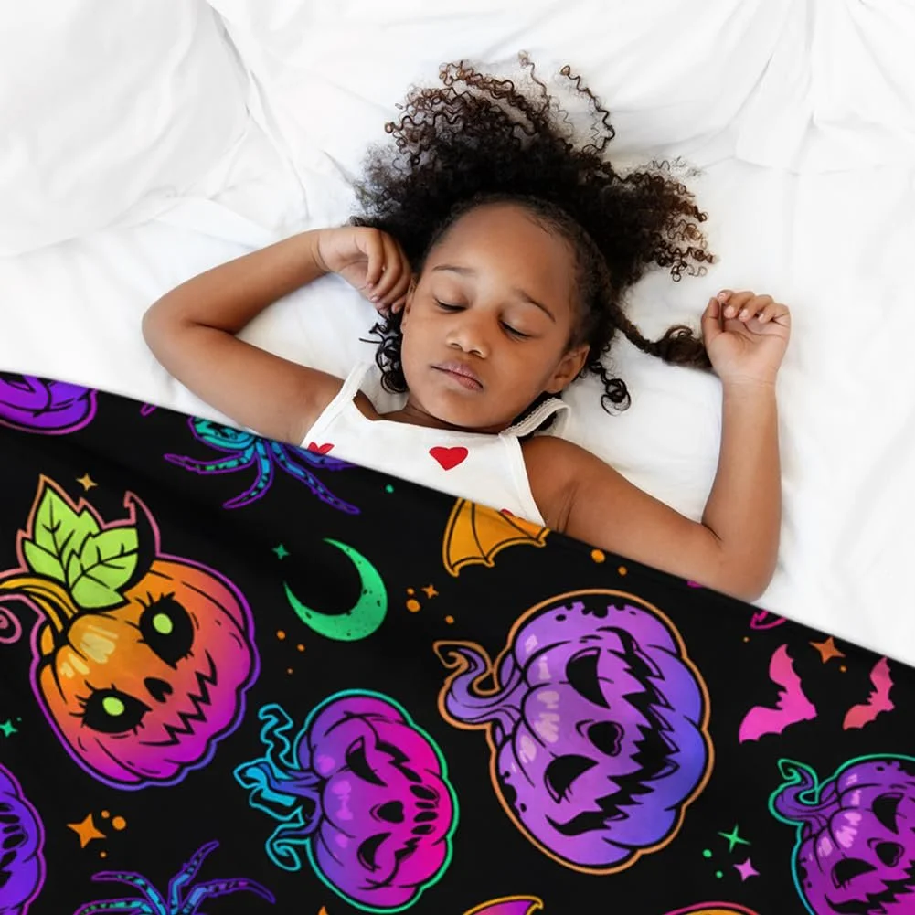 Покривало Halloween Фланелева З мотивами, такими як гарбузи, привиди та кажани, фото №8