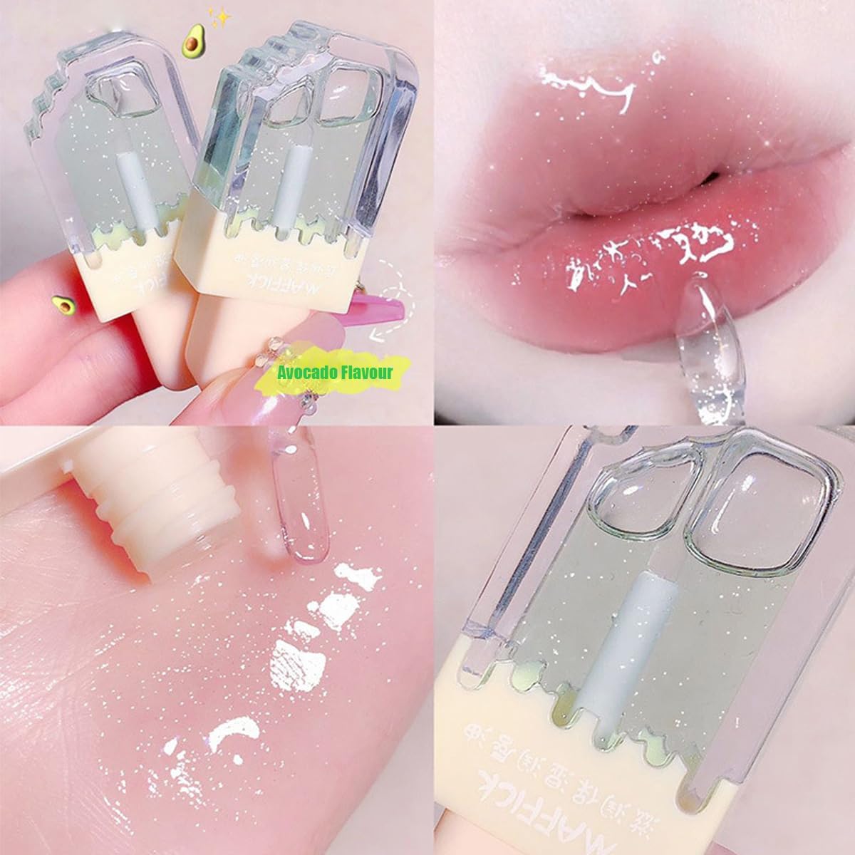 Набор Lip Gloss 3 штуки Прозрачный Увлажняющий Долговременный Объемный и Блестящий Для женщин, фото №6
