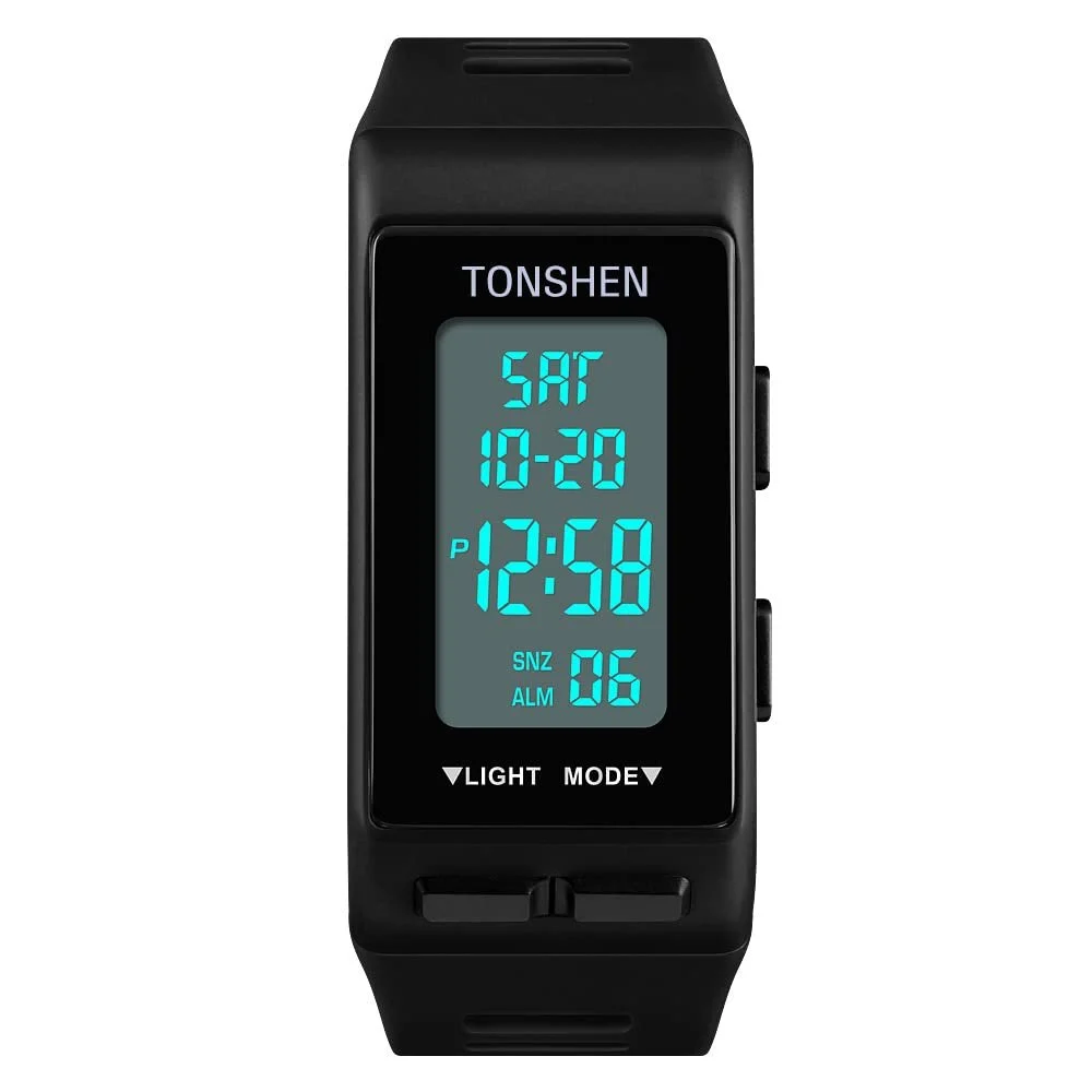 Цифровий годинник TONSHEN Чоловічий та жіночий Спортивний багатофункціональний світлодіодний електронний Подвійний час, фото №1 Цифровий годинник TONSHEN Чоловічий та жіночий Спортивний багатофункціональний світлодіодний електронний Подвійний час, фото №1
