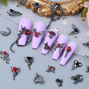 Павук Місяць Прикраса для нігтів Серце Метелик Ланцюг Каміння synthetic.ua - Фото 1