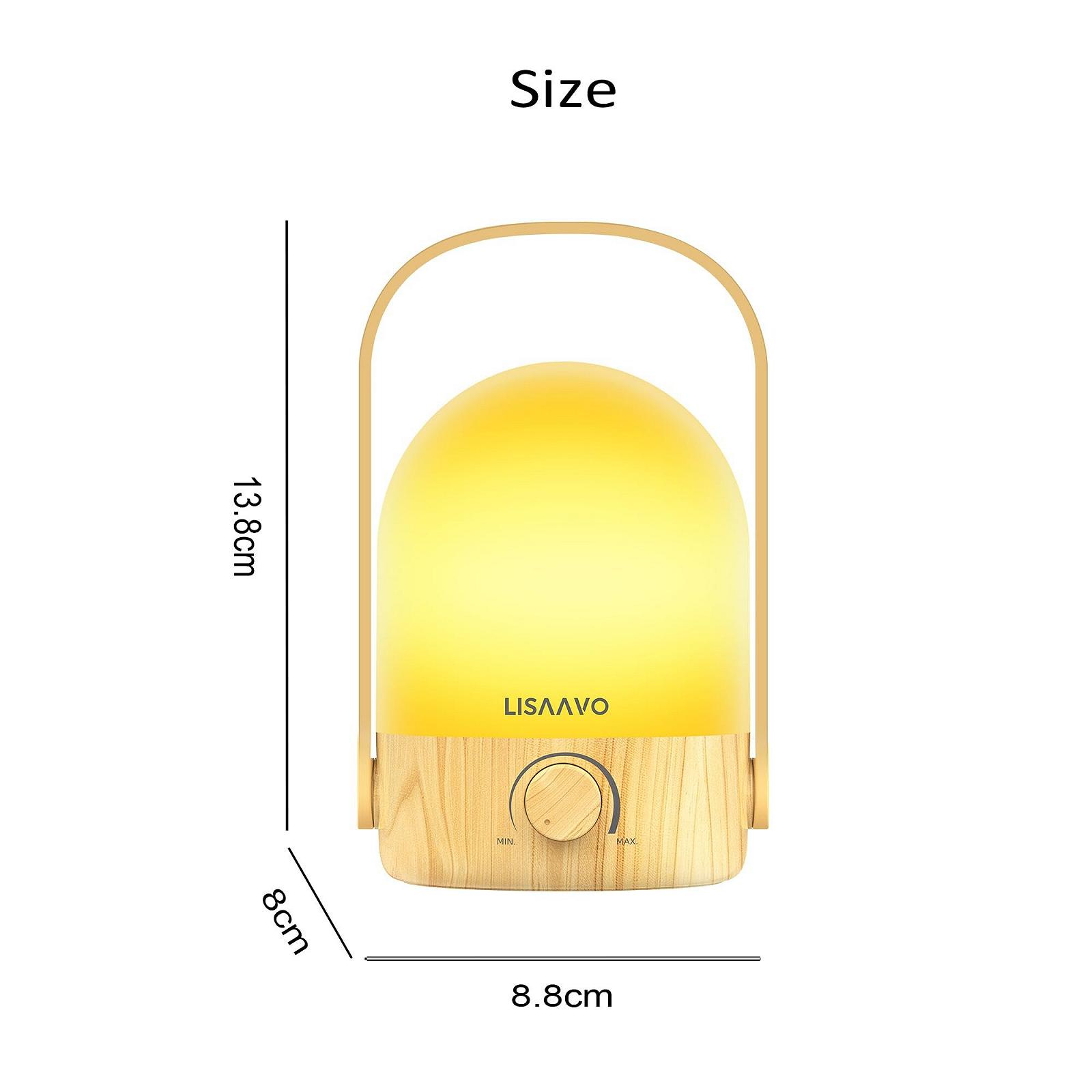Настільна лампа світлодіодна бездротова з ручкою димована 2 кольори Wood, фото №8