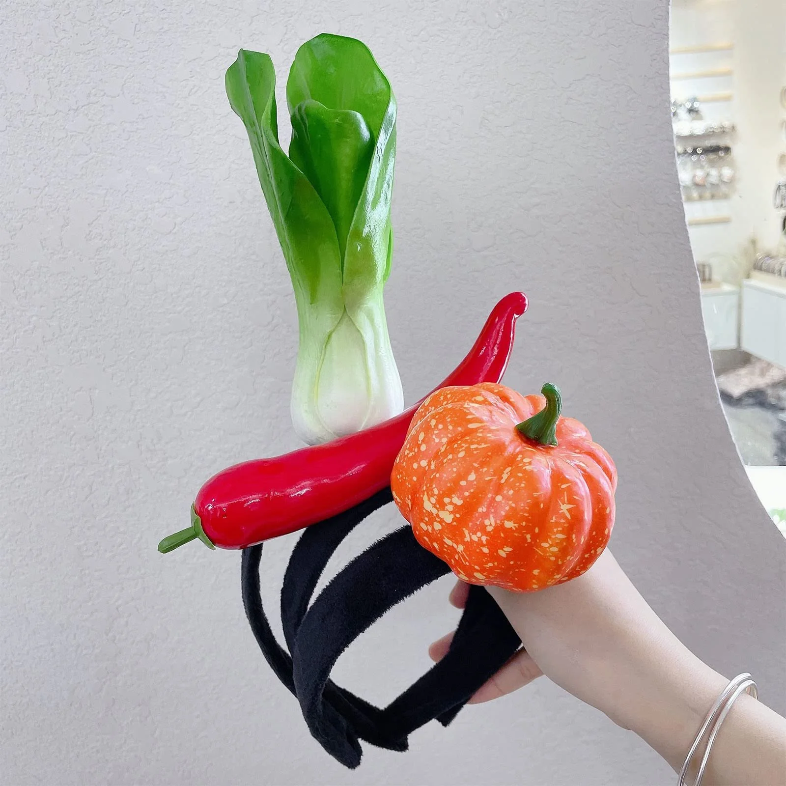 Обруч для волосся Мультяшні фрукти та овочі Морква, фото №8