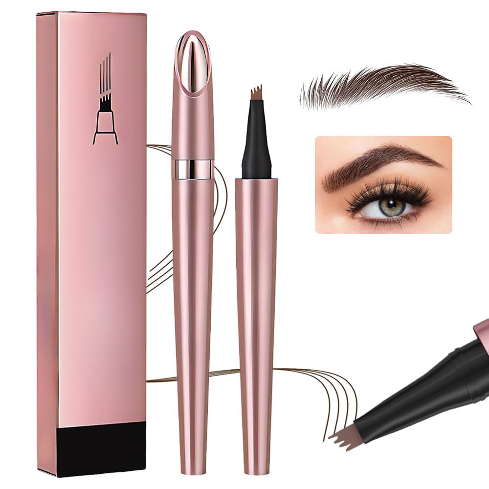 Олівець для брів 3D Водостійкий 2024 Upgrade Magic Microblading 4 Fork Tips 3D Microblading Контурний Dark Brown, фото №1