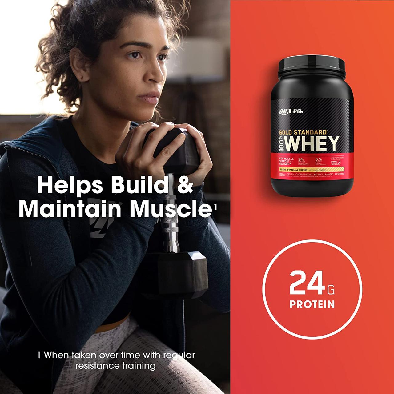 Протеин Optimum Nutrition Gold Standard 100 Whey 908 g French Vanilla Crème EU, фото №4 Протеин Optimum Nutrition Gold Standard 100 Whey 908 g French Vanilla Crème EU, фото №4