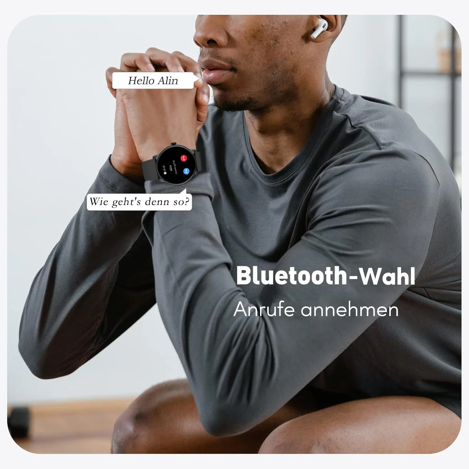 Смартгодинник для жінок та чоловіків 1.38 дюймовий HD-дисплей Bluetooth-дзвінки з моніторингом серцевого ритму SpO2 сну Крокомір IP68 Водонепроникний для Android iOS, фото №5