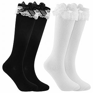 Гольфы с кружевом и бантом Белый, 2 пары - Фото 1