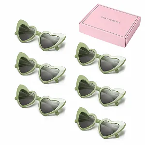 Сонцезахисні окуляри у формі серця OWITER, 6 шт, білі - Фото 1