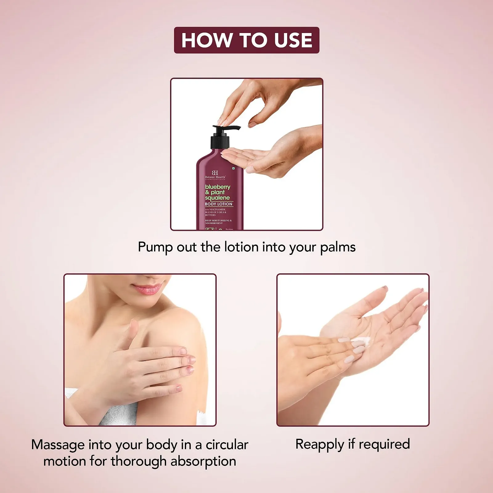 Лосьйон для тіла Botanic Hearth Чорниця та Рослинний Сквален 473 мл, фото №6