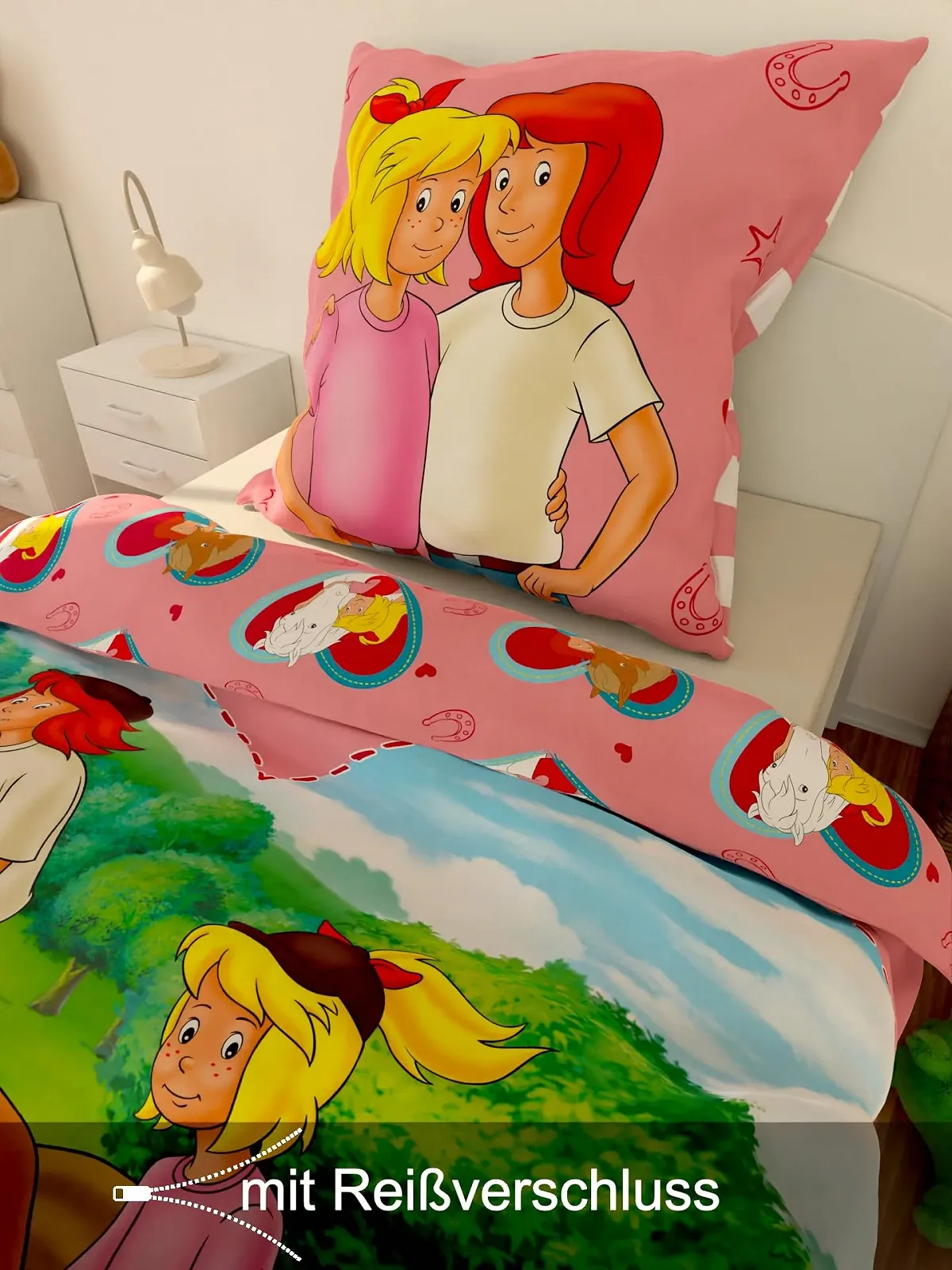 Детское Постельное белье детское SkyBrands Bibi and Tina 135 x 200 см + 80 x 80 см, 2 предмета, хлопок, фото №5