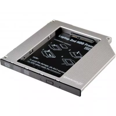 Фрейм-переходник Grand-X HDD 2.5'' to notebook 9.5 mm ODD SATA/mSATA (HDC-24), фото №1