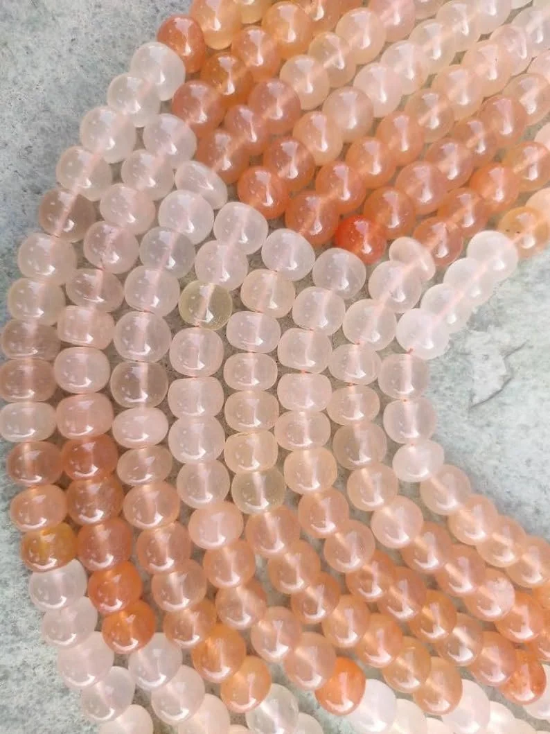 Намистини Круглі Персик Авантюрин гладкі 8-8.5 мм, нитка довжиною 8 дюймів для камінь для намиста та браслета, фото №1