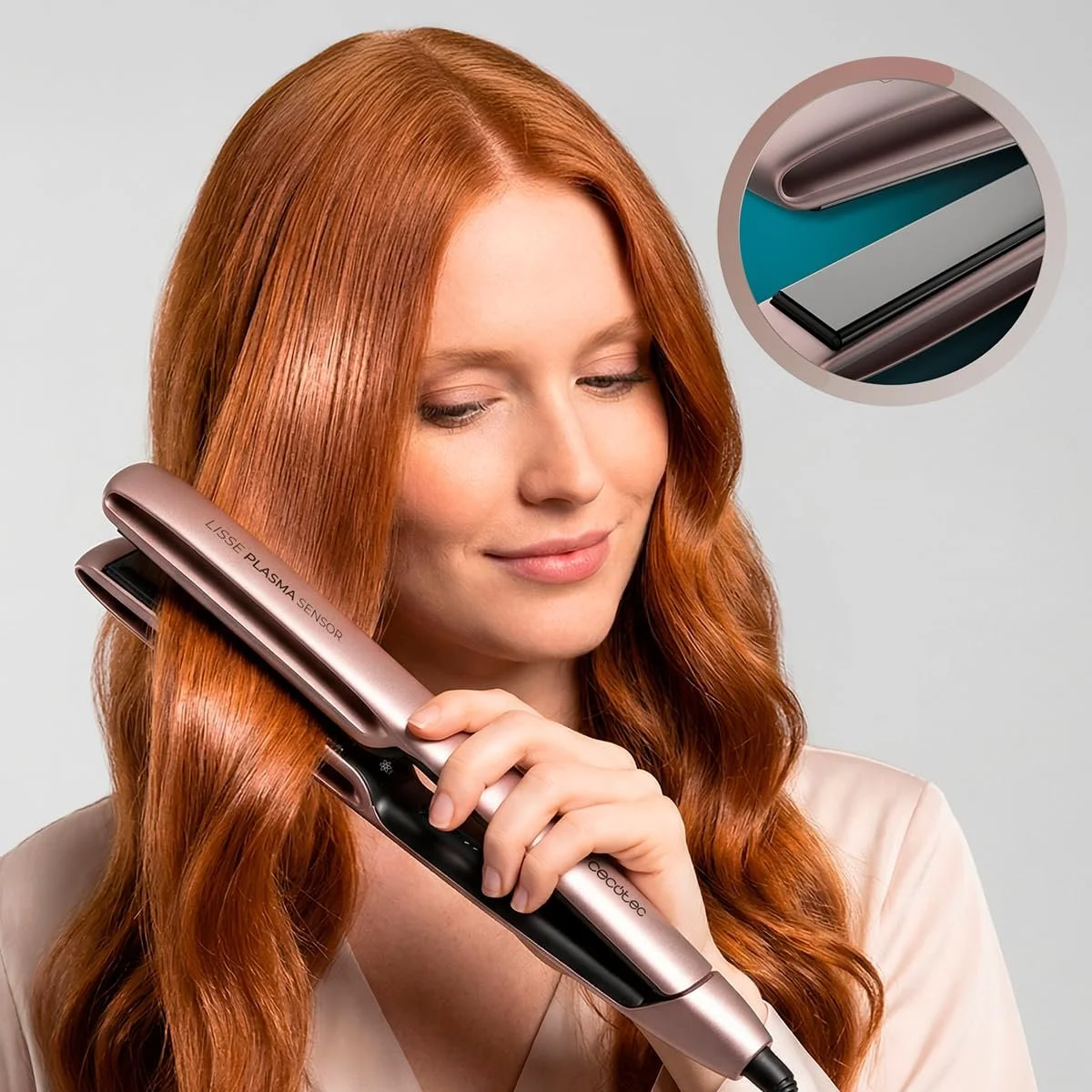 Выпрямитель для волос Cecotec Lisse Plasma Sensor Интеллектуальный датчик Подвижные пластины Технология Plasma Покрытие NanoSilk 160-220°C Черный Термоизолированный наконечник, фото №6 Выпрямитель для волос Cecotec Lisse Plasma Sensor Интеллектуальный датчик Подвижные пластины Технология Plasma Покрытие NanoSilk 160-220°C Черный Термоизолированный наконечник, фото №6
