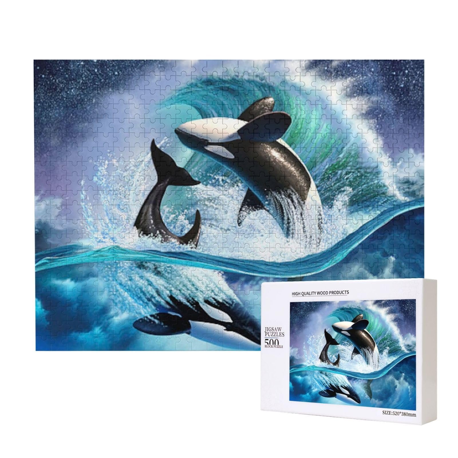 Пазл деревянный Orca Killer Whales Waving 500 деталей 38 х 52 см, фото №1
