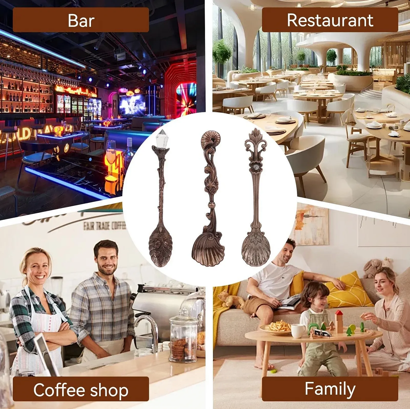 Ложка Кавова Вінтажний Набір 6 шт. Метал, фото №4