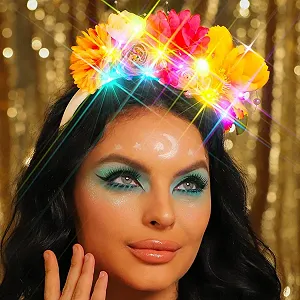 Светодиодная повязка на голову с цветами - Фото 1