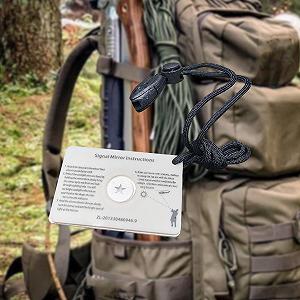 Дзеркало Colcolo світловідбиваюче, cигнальне дзеркало для виживання, багатофункціональне, компактне, зі шнурком, свисток для кемпінгу, катання на лижах, риболовлі, надзвичайних ситуацій synthetic.ua - Фото 1