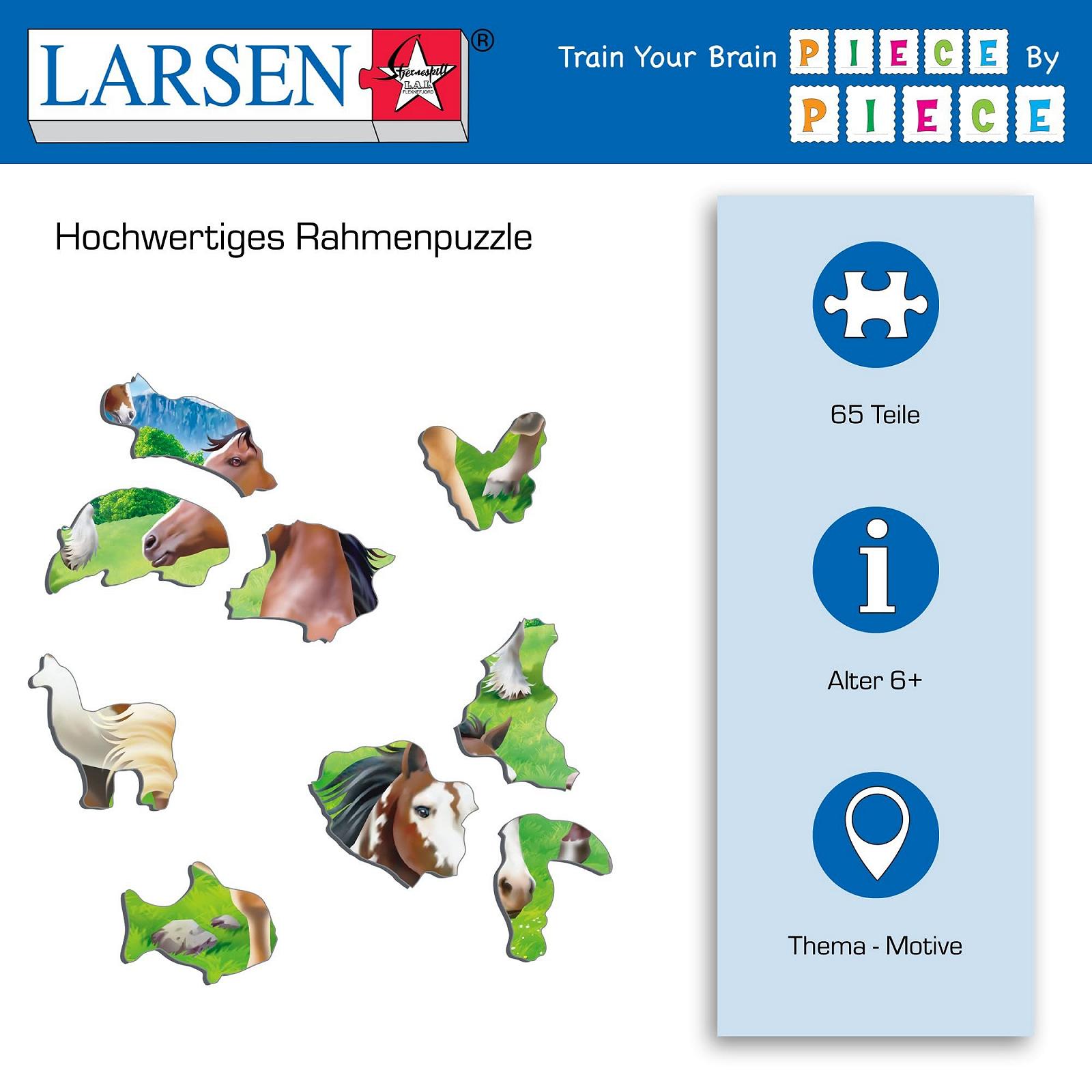 Пазл Larsen Коні 65 елементів Рамка-пазл, фото №3 Пазл Larsen Коні 65 елементів Рамка-пазл, фото №3