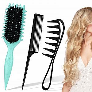 Щітка для волосся Curl Brand Серія Bounce Curly Define Curling Brush Detangler Brush Define Styling Brush для розплутування, надання форми та визначення для жінок і чоловіків - Фото 1