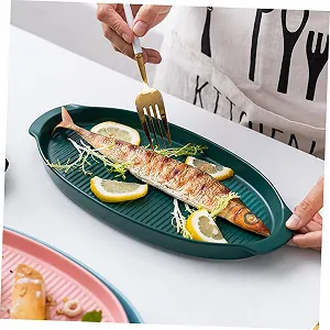 Форма для запікання SECFOU керамічна овальна з ручками термостійка темно-зелена synthetic.ua - Фото 1