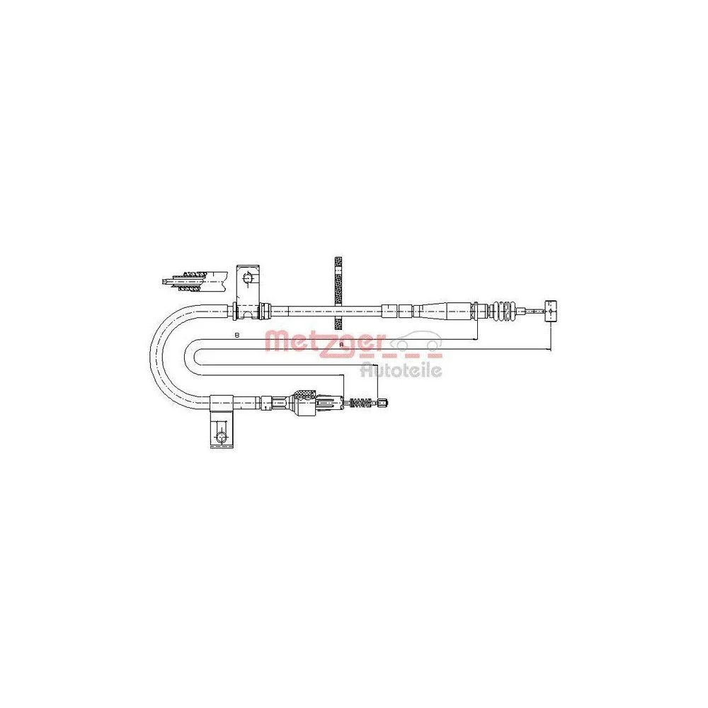 Трос стояночного тормоза METZGER 17.5040 для SUZUKI задний правый, фото №1