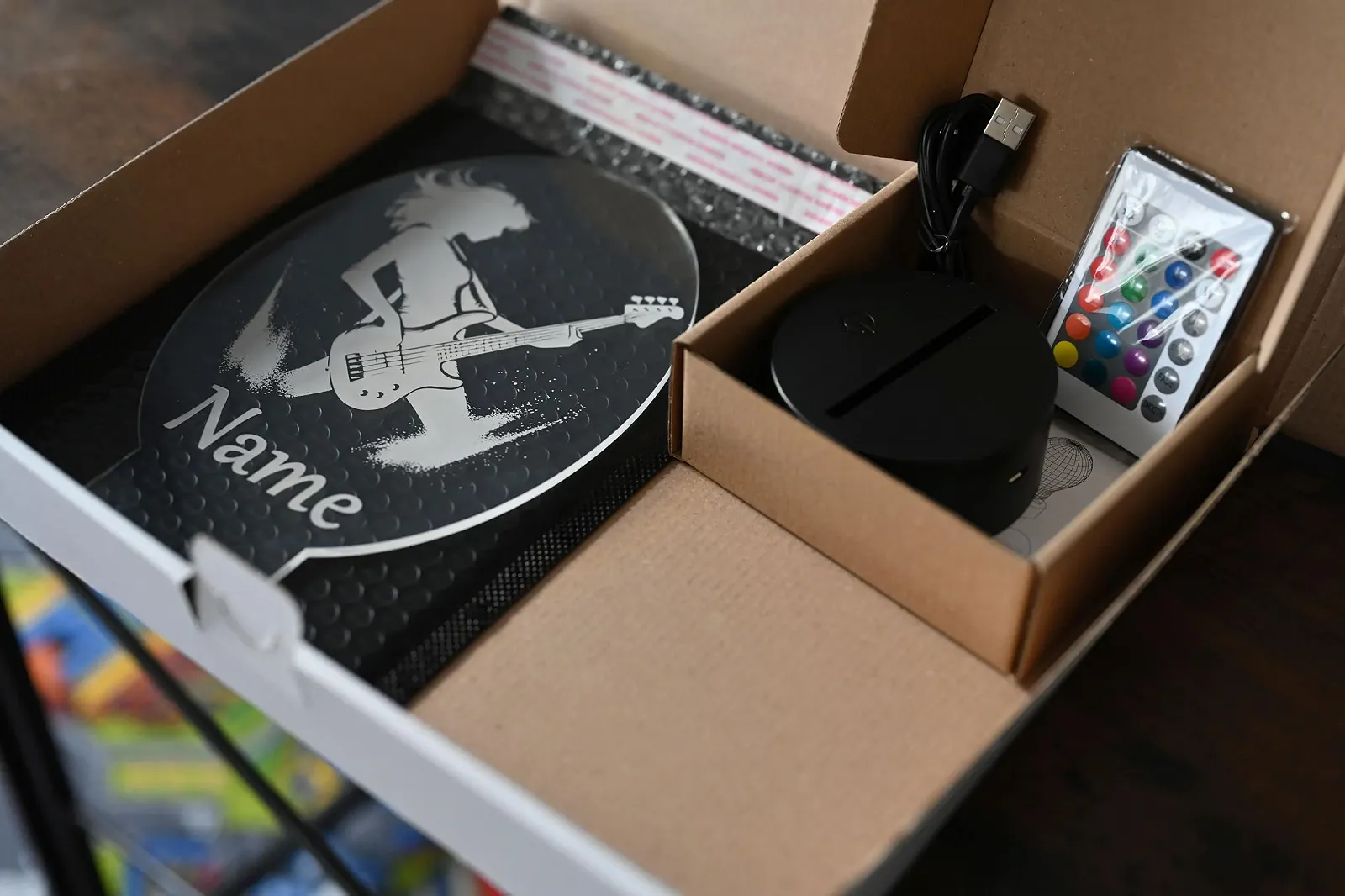 Настольная лампа LED Персонализированная Бас-гитара, фото №8