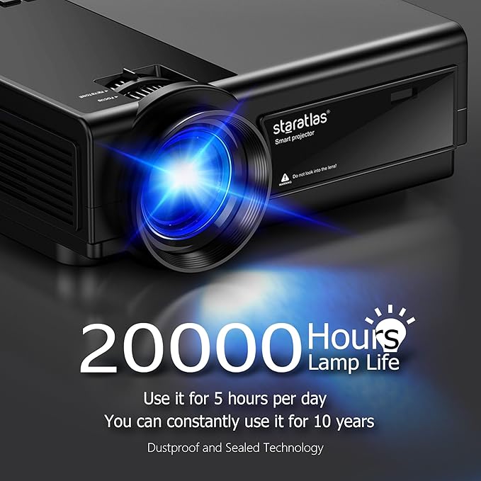 Мультимедійний проектор Staratlas L36P Full HD 12000 Лм Wi-Fi Bluetooth з динаміками, фото №3