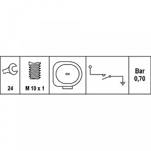 Датчик тиску масла HELLA 6ZL 008 280-031 для AUDI PORSCHE SEAT SKODA VW synthetic.ua - Фото 1