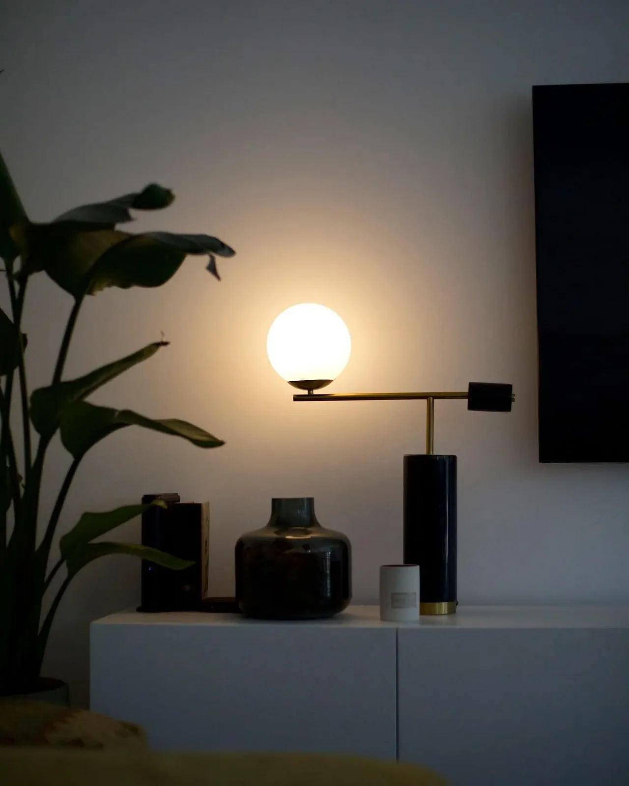 Настільна лампа Hondo Modern Glass Marble Base 65 см Black / Gold, фото №9