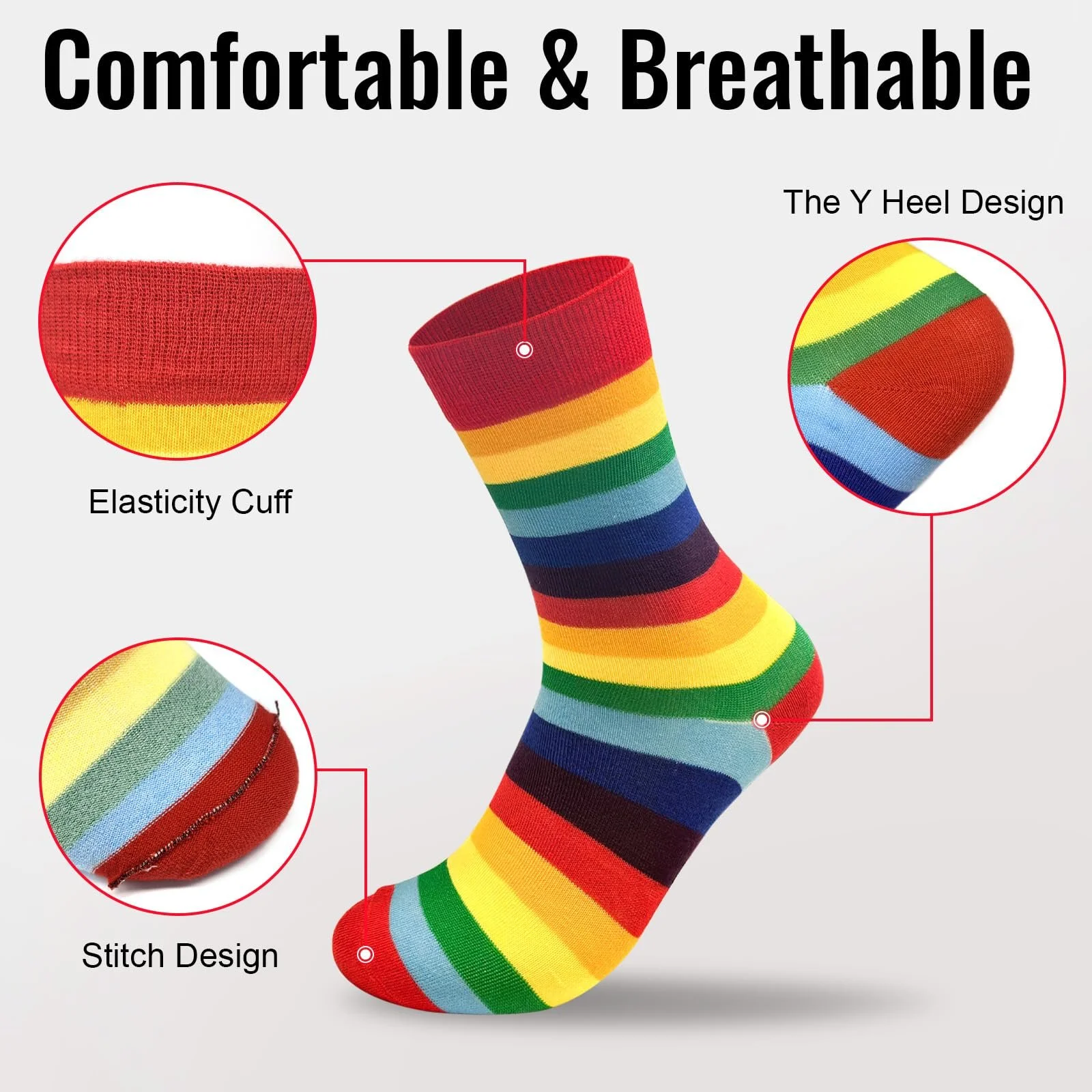 Шкарпетки Rainbow 3 пари, Один розмір, фото №3