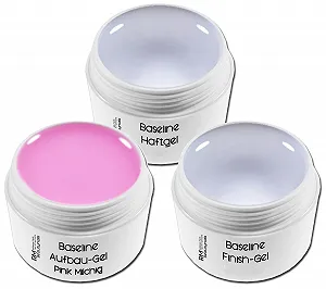 Гель-лак RM Beauty Набор UV Гель Клей Прозрачный Конструирующий Гель - Молочно-розовый Густой Запечатывающий Гель 15 мл Набор из 3 - Фото 1