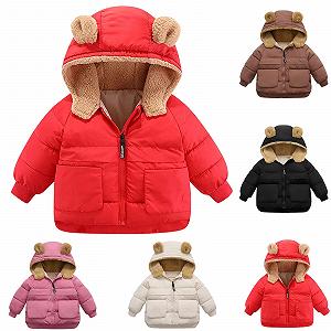 Плюшева куртка AYSDSKI для дівчинки з капюшоном synthetic.ua - Фото 1