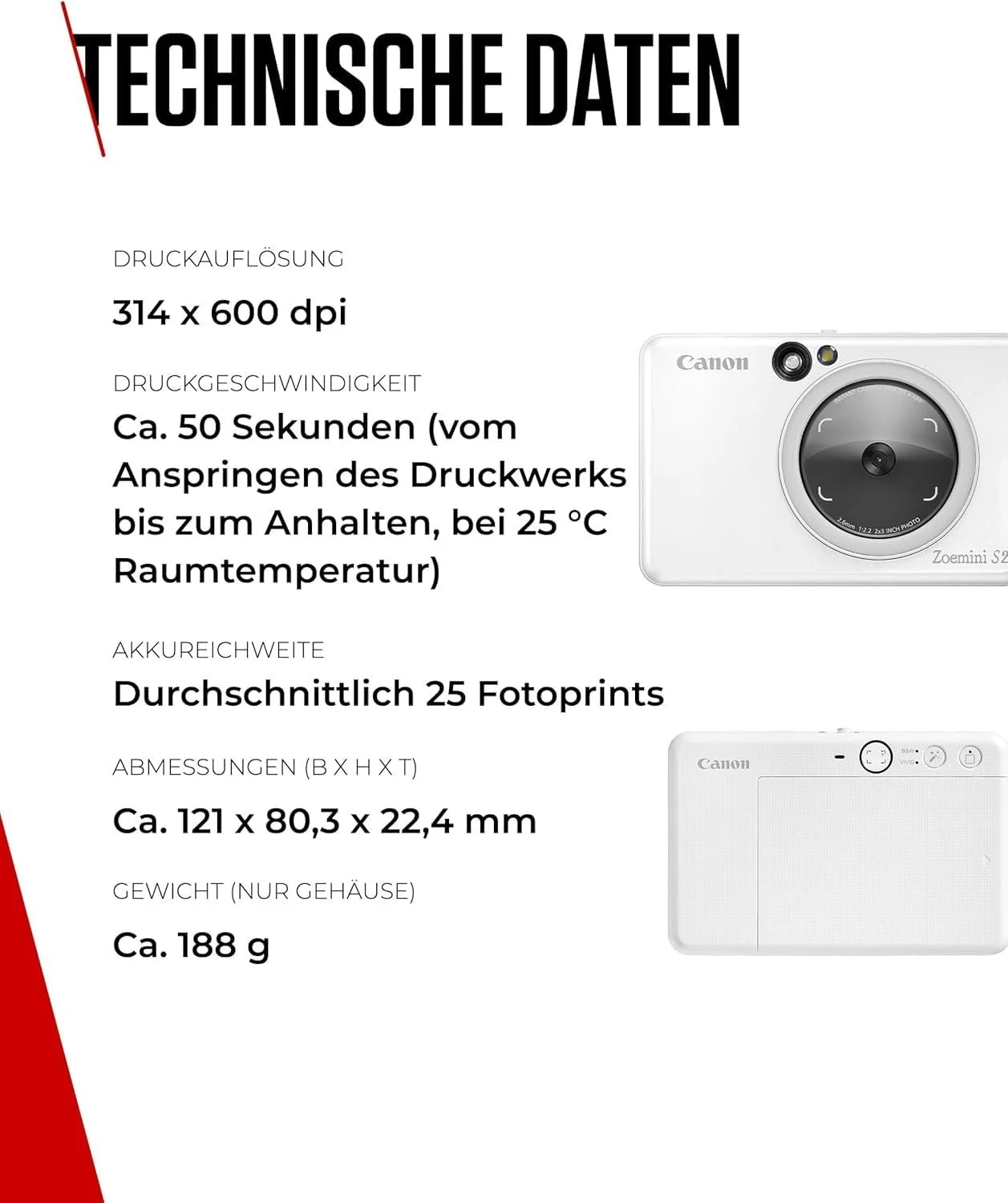 Фотокамера мгновенной печати и принтер Canon Zoemini S2 Pearl White + 10 листов Zink, фото №2